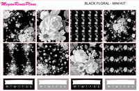 Black Floral Mini Kit - 2 page Weekly Kit