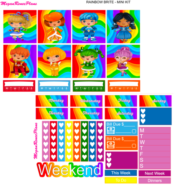 Rainbow Brite Themed Mini Kit - 2 page Weekly Kit