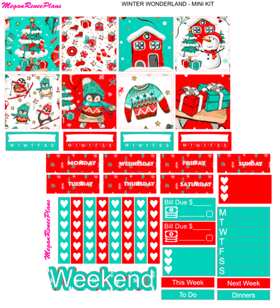 Winter Wonderland Mini Kit - 2 page Weekly Kit