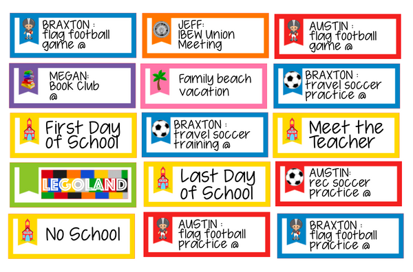 CUSTOMIZED Flag Appointment Labels Rainbow Colors Matte Planner Stickers - MeganReneePlans