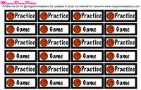 Basketball Practice / Basketball Game Planner Stickers - MeganReneePlans