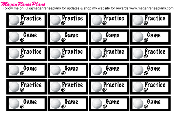 Golf Practice / Golf Game Planner Stickers