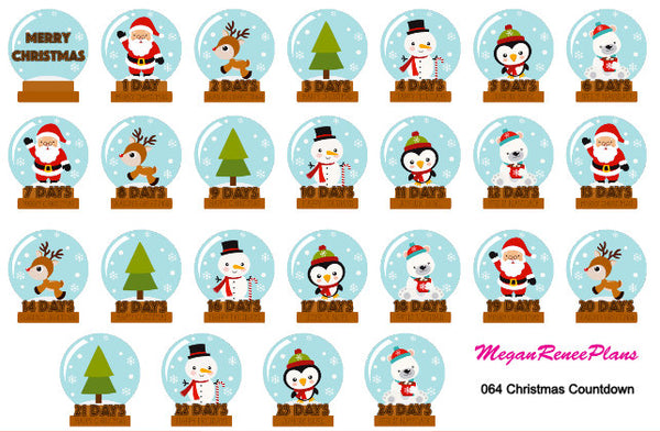 Christmas Countdown Planner Stickers - MeganReneePlans