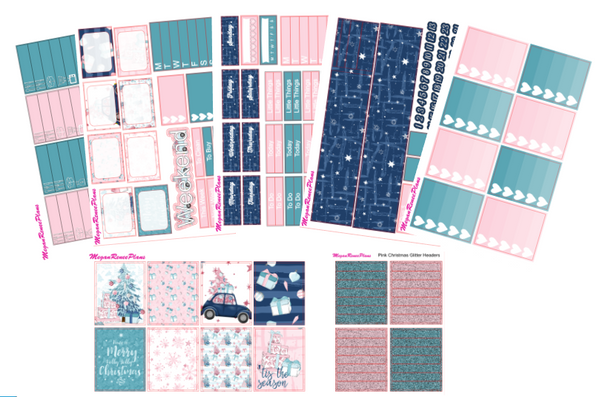 Pink Christmas Weekly Kit for the Classic Happy Planner - MeganReneePlans