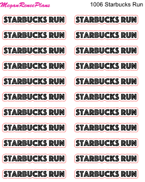 Starbucks Run Matte Planner Stickers