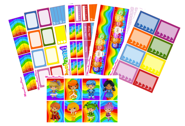 Rainbow Brite Themed Weekly Planner Sticker Kit