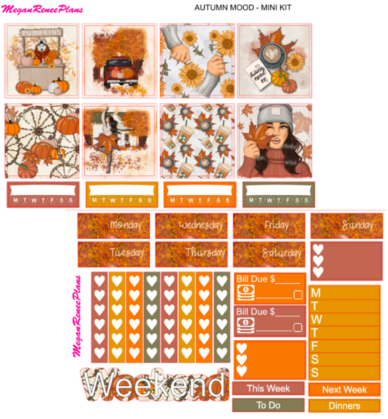Autumn Mood Mini Kit - 2 page Weekly Kit