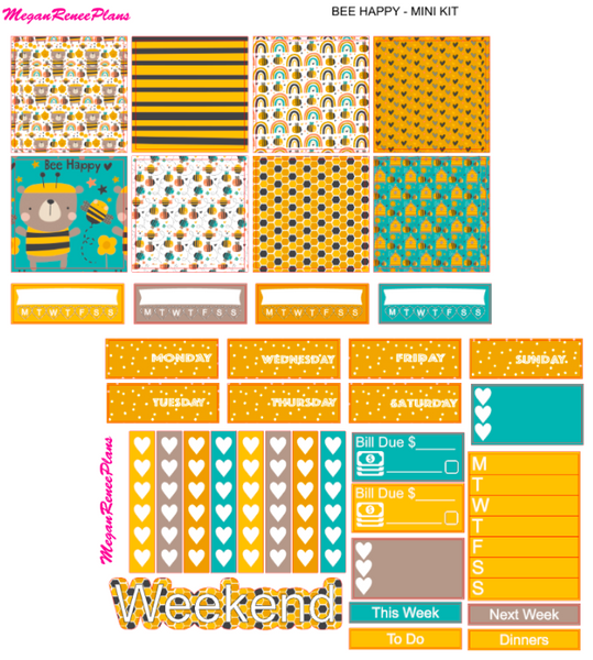 Bee Happy Mini Kit - 2 page Weekly Kit