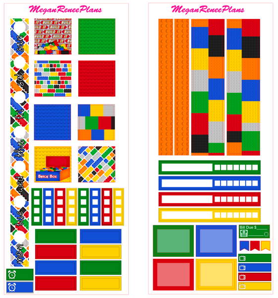 Brick Building Lego Inspired HOBONICHI WEEKS 2 page Kit