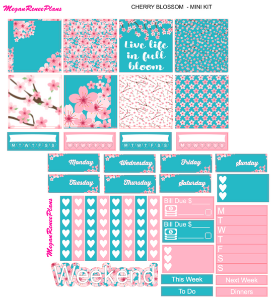 Cherry Blossom Mini Kit - 2 page Weekly Kit