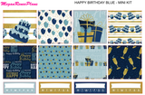 Happy Birthday (Blue) Mini Kit - 2 page Weekly Kit