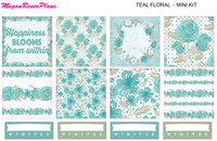 Teal Floral Mini Kit - 2 page Weekly Kit