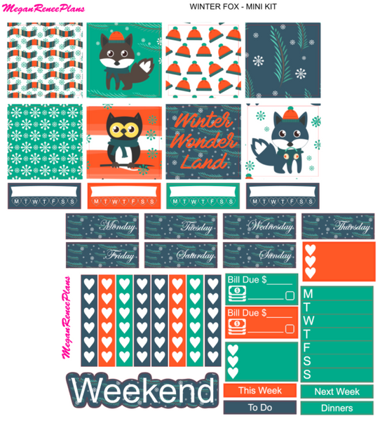 Winter Fox Mini Kit - 2 page Weekly Kit