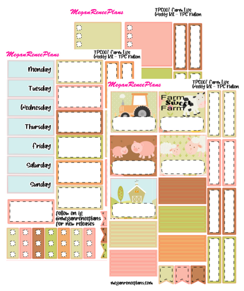 Farm Life Weekly Kit for TPC Nation Planner