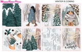 Winter is Coming Weekly Planner Sticker Kit (Light Skin and Dark Skin Options)