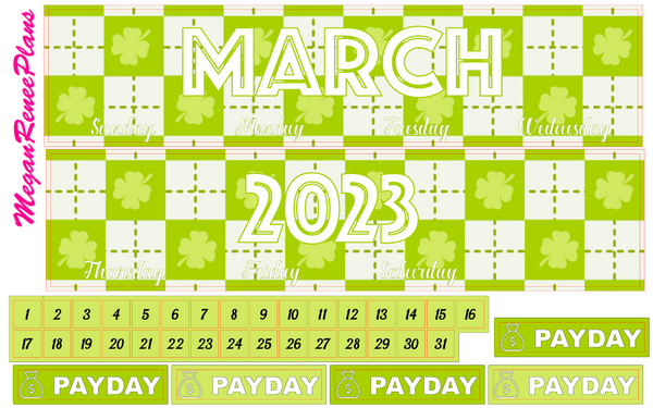 MARCH 2023 MONTHLY VIEW KIT FOR THE CLASSIC HAPPY PLANNER