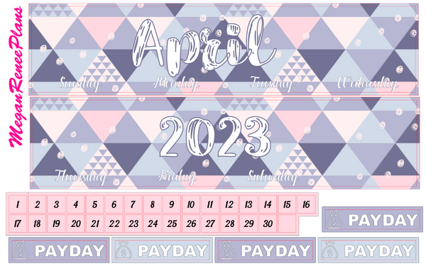 April 2023 Monthly View Planner Kit for the Erin Condren Life Planner - Pastels