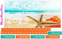 August 2023 Monthly View Planner Kit for the Classic Happy Planner - Beach