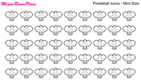 Pickleball Icons - Full or Mini size