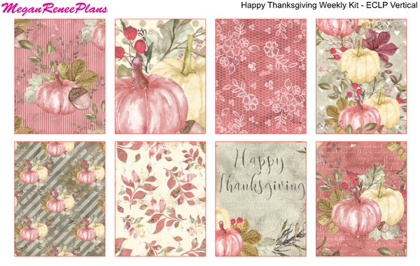 Happy Thanksgiving Weekly Kit for the Classic Happy Planner - MeganReneePlans