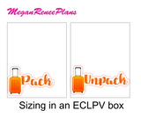 Pack / Unpack Suitcase Planner Stickers - Rainbow Color Scheme - MeganReneePlans
