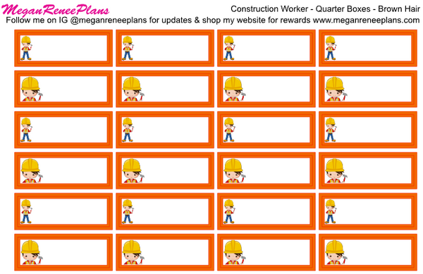 Construction Worker Appointment Labels - MeganReneePlans