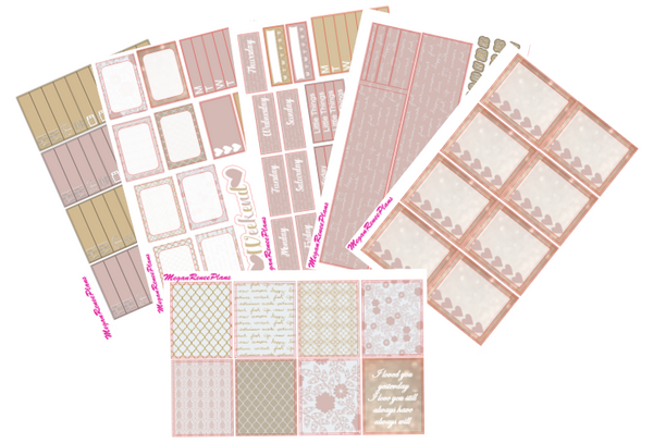 Rose Gold Love Weekly Kit for the Classic Happy Planner - MeganReneePlans