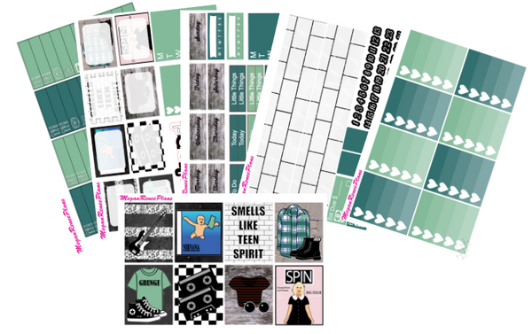 90s Grunge Themed Weekly Kit for the Erin Condren Vertical Life Planner - MeganReneePlans