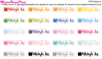 Weigh In Functional Matte Planner Stickers