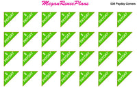 Payday corner matte planner stickers for the Erin Condren Life Planner 28 per sheet - MeganReneePlans