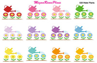 Water Plants / Flowers Matte Planner Stickers 12 per sheet for the Erin Condren Life Planner - MeganReneePlans