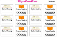 Reading / Started Reading / Finished Reading Matte Planner Stickers - MeganReneePlans