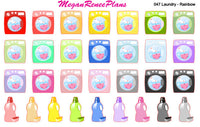 Rainbow Laundry Washer & Detergent Planner Stickers - MeganReneePlans