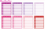 Weekly Meal Planner Habit Tracker Side Bar Matte Planner Sticker 8 per sheet - MeganReneePlans