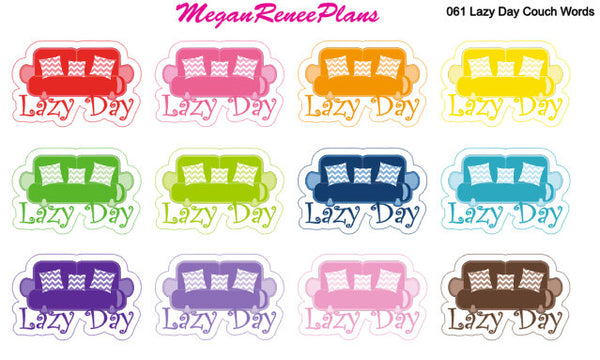 Lazy Day Couch, Couch, Matte Planner Stickers - MeganReneePlans