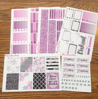 Purple Bloom Weekly Kit matte planner stickers for the MAMBI Happy Planner Classic - MeganReneePlans