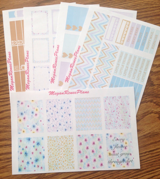Pastel Flowers Weekly Kit for the MAMBI Happy Planner Classic - MeganReneePlans