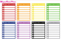Weekly Meal Planner Habit Tracker Side Bar Matte Planner Sticker 8 per sheet - MeganReneePlans