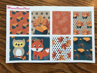 Fall Fox Autumn Owl Weekly Kit for the Erin Condren Life Planner Vertical - MeganReneePlans