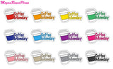 Coffee I Coffee Monday I Mini Coffee Cup Matte Planner Stickers - MeganReneePlans