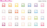 Laptop Matte Planner Stickers - Multi Color- Full Size or Mini Size - MeganReneePlans