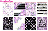 Purple Bloom Weekly Kit matte planner stickers for the Erin Condren Vertical Life Planner - MeganReneePlans