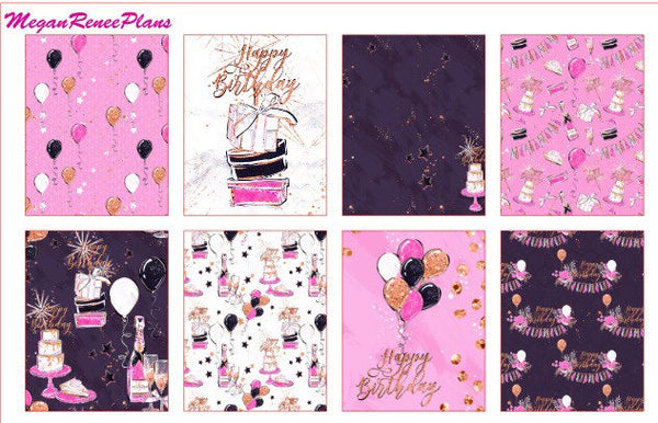 Happy Birthday Glam Weekly Kit for the Classic Happy Planner - MeganReneePlans