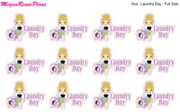 Laundry Day / Laundry Functional Character Planner Stickers - MeganReneePlans