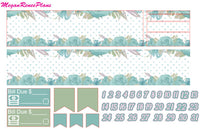 Teal Floral Weekly Kit for the Erin Condren Life Planner Vertical - MeganReneePlans