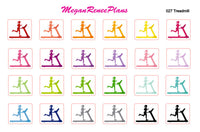 Treadmill Work Out Functional Planner Stickers Rainbow Colors 24 per sheet - MeganReneePlans