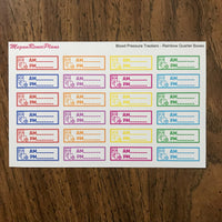 Blood Pressure Trackers for AM and PM Quarter Box Size Matte Planner Stickers - MeganReneePlans