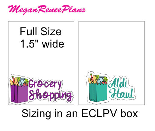 Aldi Haul or Grocery Shopping Matte Planner Stickers - MeganReneePlans
