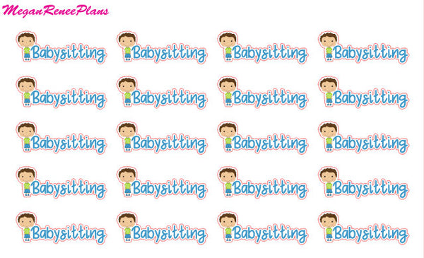 Babysit / Babysitting Functional Planner Stickers - MeganReneePlans