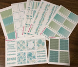 Teal Floral Weekly Kit for the Classic Happy Planner - MeganReneePlans